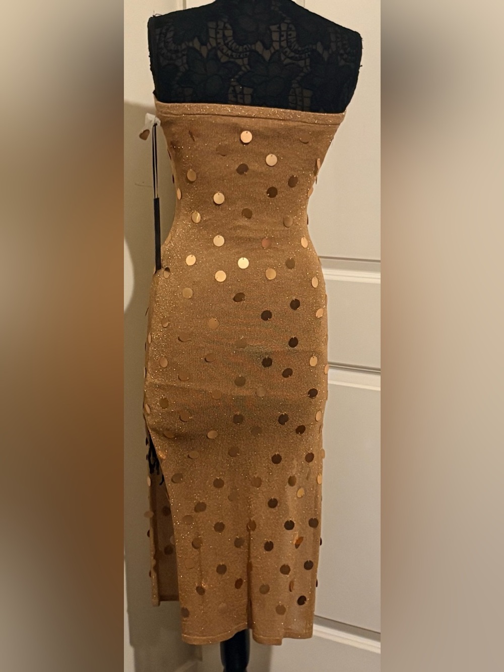 House of Harlow 1960 x REVOLVE Danielle Gold Strapless Sequin Dress Size M NWT’S